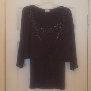 SMOKE FREE HOUSE  Size 26/28 Brown Tank & Cardigan